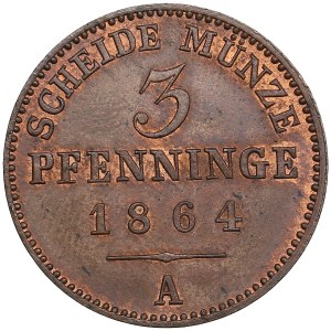 German States, Kingdom of Prussia (Berlin) 3 Pfennige 1864 - Wilhelm I (1861-1888)