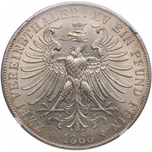 German States, Free City of Frankfurt 2 Vereinsthaler 1866 - NGC MS 63