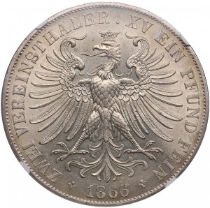 German States, Free City of Frankfurt 2 Vereinsthaler 1866 - NGC MS 63