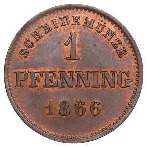 German States, Kingdom of Bavaria (Munich) 1 Pfennig 1866 - Ludwig II (1864-1886)