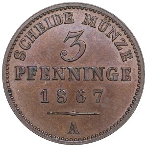 German States, Kingdom of Prussia (Berlin) 3 Pfennige 1867 - Wilhelm I (1861-1888)