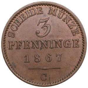 German States, Kingdom of Prussia (Frankfurt am Main) 3 Pfennige 1867 - Wilhelm I (1861-1888)