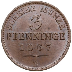 German States, Kingdom of Prussia (Hanover) 3 Pfennige 1867 - Wilhelm I (1861-1888)