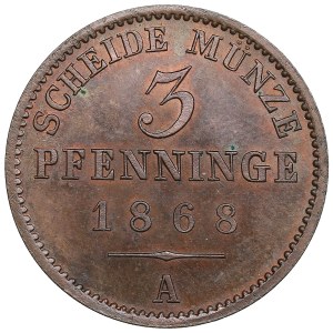 German States, Kingdom of Prussia (Berlin) 3 Pfennige 1868 - Wilhelm I (1861-1888)