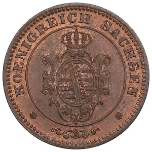German States, Kingdom of Saxony, Albertinian Line (Dresden) 1 Pfennig 1868 - Johann I (1854-1873)