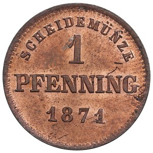 German States, Kingdom of Bavaria (Munich) 1 Pfennig 1871 - Ludwig II (1864-1886)