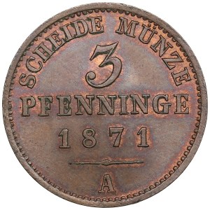 German States, Kingdom of Prussia (Berlin) 3 Pfennige 1871 - Wilhelm I (1861-1888)