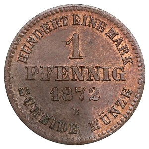 German States, Grand Duchy of Mecklenburg-Schwerin (Dresden) 1 Pfennig 1872 - Friedrich Franz II (1842-1883)