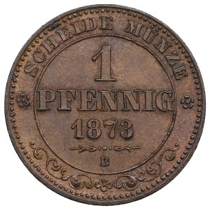 German States, Kingdom of Saxony, Albertinian Line (Dresden) 1 Pfennig 1873 - Johann I (1854-1873)