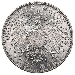 German States, Kingdom of Saxony, Albertinian Line (Muldenhütten) 2 Mark 1909 - Friedrich August III (1904-1918)