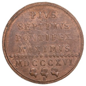 Italy, Papal States, Vatican City (Rome) 1 Baiocco 1816 - Pius VII (1800-1823)