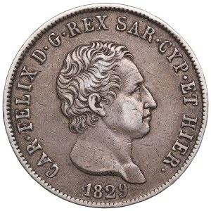 Italian States, Kingdom of Piedmont-Sardinia (Genoa) 5 Lire 1829 - Carlo Felice (1821-1831)
