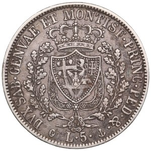 Italian States, Kingdom of Piedmont-Sardinia (Genoa) 5 Lire 1829 - Carlo Felice (1821-1831)
