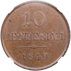 Italian States, Kingdom of Lombardy-Venetia (Milan) 10 Centesimi 1849 - Franz Joseph I (1848-1866) - NGC MS 63 BN