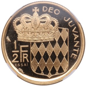 Monaco (Paris Mint) ½ Franc 1965 ESSAI - Rainier III (1949-2005) - NGC PF 69 ULTRA CAMEO