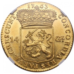 Dutch Republic, Province of Utrecht (Utrecht mint) 14 Gulden 1763 - NGC MS 61