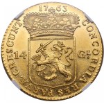 Dutch Republic, Province of Utrecht (Utrecht mint) 14 Gulden 1763 - NGC MS 61