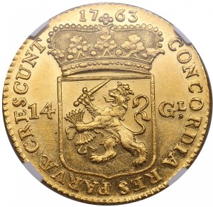 Dutch Republic, Province of Utrecht (Utrecht mint) 14 Gulden 1763 - NGC MS 61