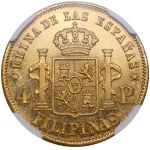 Philippines, Spanish colony (Manila) 4 Pesos 1863 - Isabella II (1833-1868) - NGC MS 61