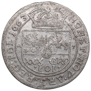 Polish-Lithuanian Commonwealth (Kraków) AR 1 Złoty / Tymf 1663 - Jan II Casimir Vasa (1649-1668)