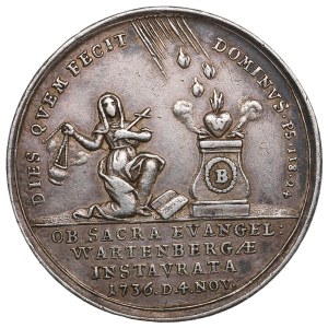 Silesia (Related to Latvia and Poland) Silver Medal 1736 - Inauguration of the Protestant Castle Chapel in Gross-Wartenb