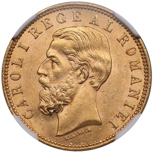 Romania (Bucharest) 20 Lei 1890 - Carol I (1881-1914) - NGC MS 63