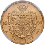 Romania (Bucharest) 20 Lei 1890 - Carol I (1881-1914) - NGC MS 63