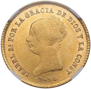 Spain (Seville) 100 Reales 1855 - Isabella II (1833-1868) - NGC MS 61