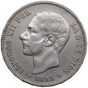 Spain (Madrid) 5 Pesetas 1885 - Alfonso XII (1874-1885)