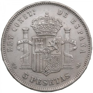 Spain (Madrid) 5 Pesetas 1885 - Alfonso XII (1874-1885)