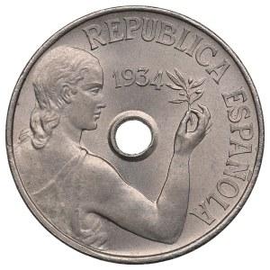 Spain (Madrid) 25 Centimos 1934 - Second Republic (1931-1939)