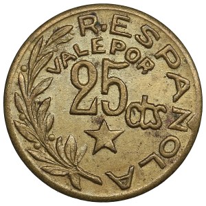 Spain, Island of Menorca (Ciutadella) 25 Centimos 1937 - Emergency coinage