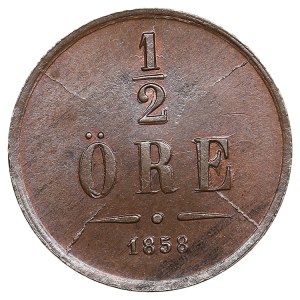 Sweden (Kungsholmen) ½ Öre 1858 - Oscar I (1844-1859)