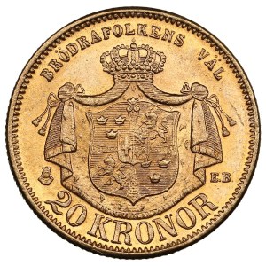 Sweden (Kungsholmen) 20 Kronor 1876 - Oscar II (1872-1907)