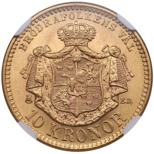 Sweden (Kungsholmen) 10 Kronor 1901 - Oscar II (1872-1907) - NGC MS 66