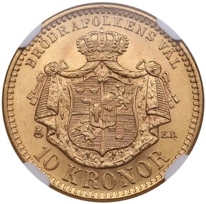 Sweden (Kungsholmen) 10 Kronor 1901 - Oscar II (1872-1907) - NGC MS 66