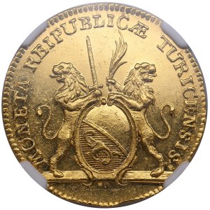 Swiss Cantons, City of Zürich 2 Ducats 1776 - NGC MS 61