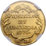 Swiss Cantons, City of Zürich 2 Ducats 1776 - NGC MS 61