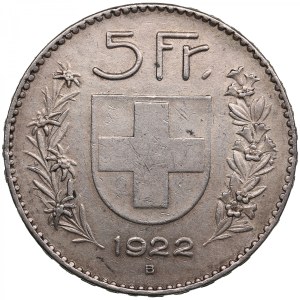Switzerland (Bern) 5 Francs 1922