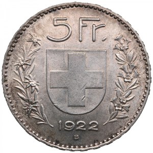 Switzerland (Bern) 5 Francs 1922