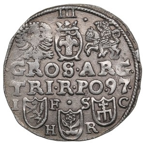 Polish-Lithuanian Commonwealth (Bydgoszcz) AR 3 Groszy / Trojak 1597 - Sigismund III Vasa (1587-1632)