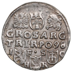 Polish-Lithuanian Commonwealth (Bydgoszcz) AR 3 Groszy / Trojak 1598 - Sigismund III Vasa (1587-1632)