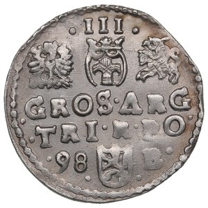 Polish-Lithuanian Commonwealth (Bydgoszcz) AR 3 Groszy / Trojak 1598 - Sigismund III Vasa (1587-1632)