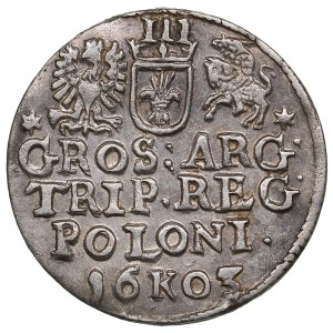 Polish-Lithuanian Commonwealth (Kraków) AR 3 Groszy / Trojak 1603 - Sigismund III Vasa (1587-1632)