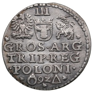 Polish-Lithuanian Commonwealth (Malbork) AR 3 Groszy / Trojak 1592 - Sigismund III Vasa (1587-1632)