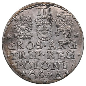 Polish-Lithuanian Commonwealth (Malbork) AR 3 Groszy / Trojak 1594 - Sigismund III Vasa (1587-1632)