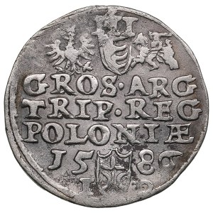 Polish-Lithuanian Commonwealth (Olkusz) AR 3 Groszy / Trojak 1586 - Stefan Batory (1576-1586)