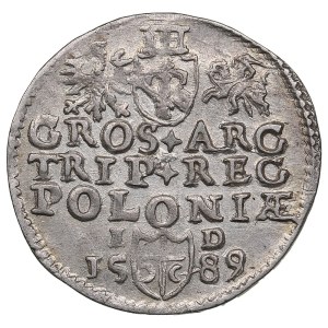 Polish-Lithuanian Commonwealth (Olkusz) AR 3 Groszy / Trojak 1589 - Sigismund III Vasa (1587-1632)