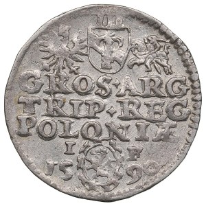 Polish-Lithuanian Commonwealth (Olkusz) AR 3 Groszy / Trojak 1590 - Sigismund III Vasa (1587-1632)