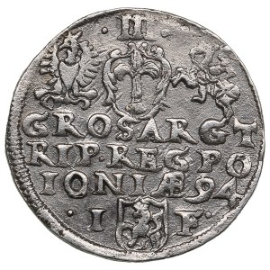 Polish-Lithuanian Commonwealth (Olkusz) AR 3 Groszy / Trojak 1594 - Sigismund III Vasa (1587-1632)